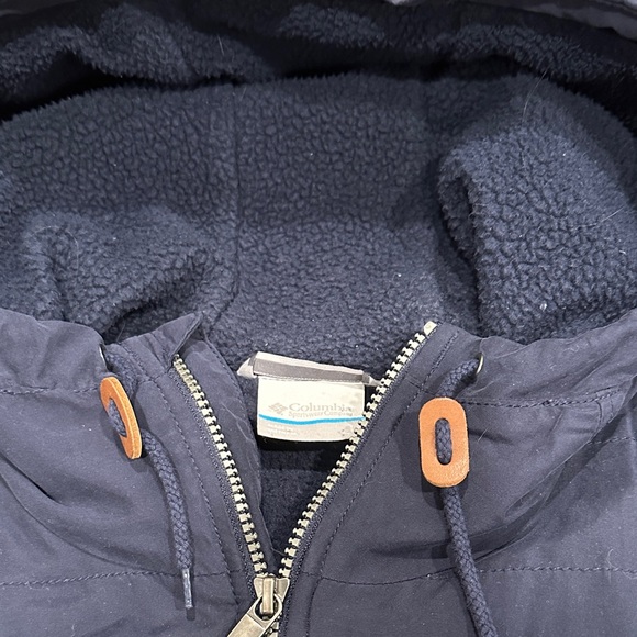 Columbia Dark Blue Chatfield Hill Sherpa Lined Anorak Parka Jacket - Picture 3 of 11